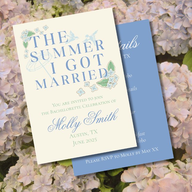Der Sommer, in dem ich Verheiratet wurde, war ein  Einladung (The Summer I Got Married invite with coastal font – perfect for bachelorette or bridal celebrations!)