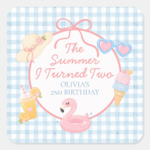 Der Sommer, in dem ich Zwei wurde Strand-Strand 2. Quadratischer Aufkleber