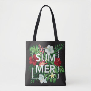 Der Sommer mit tropischen Hibisken in Weiß und Rot