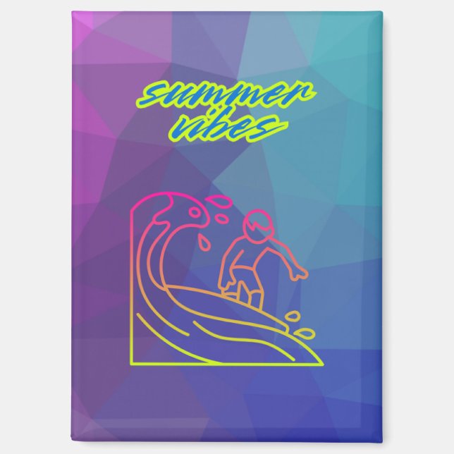 Der Sommer vibes Junge surfen. Magnet (Vorderseite)