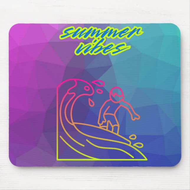 Der Sommer vibes Junge surfen. Mousepad (Vorne)