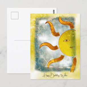 DER SONNEN-GEBURTSTAGSGRUSS Gelb Orange Postkar Postkarte