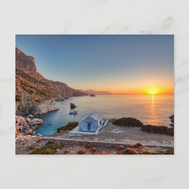 Der Sonnenaufgang von Agia Anna in Amorgos Postkarte (Vorderseite)