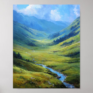 Der sonnendurchflutete Traverse: Ein gewundener Fl Poster