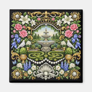 Der Sonnengarten im Stil von Versailles Magnet