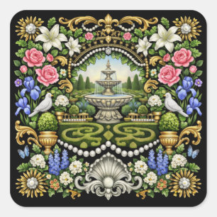 Der Sonnengarten im Stil von Versailles Quadratischer Aufkleber