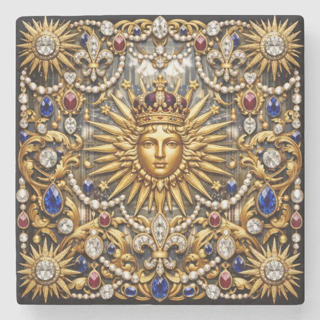Der Sonnenkönig Versailles Französisch verziert Steinuntersetzer (Vorderseite)