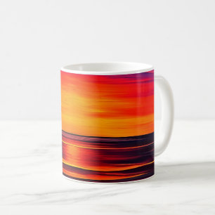 Der Sonnenuntergang des Ozeans in abstrakter Form Kaffeetasse