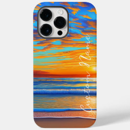 Der Sonnenuntergang des tropischen Strandes über d Case-Mate iPhone 14 Pro Max Hülle