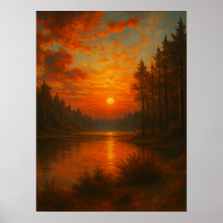 Der Sonnenuntergang im Val Piora Poster