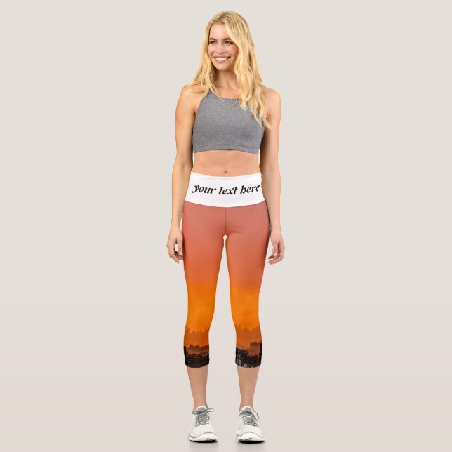 Der Sonnenuntergang über der Stadt Capri Leggings (Vorderseite)
