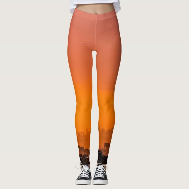 Der Sonnenuntergang über der Stadt Leggings (Vorderseite)