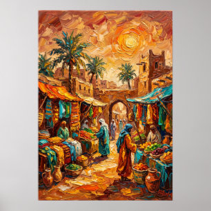 Der Sonnenuntergangsgarten der heiligen Wurzeln Wa Poster