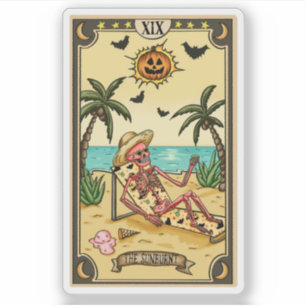 Der Sonnenverbrannte   Lustiger Tarot-Karten-Aufkl Aufkleber