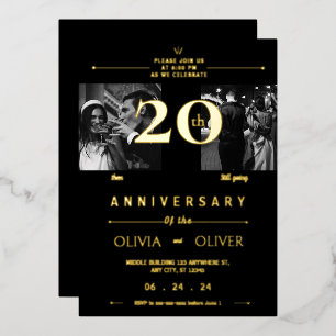 Der sonnige 20. Jahrestag der Hochzeit und jetzt G Folieneinladung