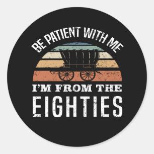 Der sonnige 40. Geburtstag aus den 80er Jahren Runder Aufkleber