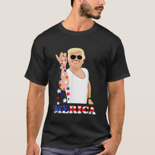 Der sonnige 4. Juli Amerikanische Flagge Trump Mer T-Shirt