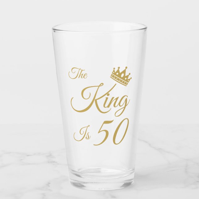 Der sonnige 50. Geburtstag für Männer Glas (Vorderseite)