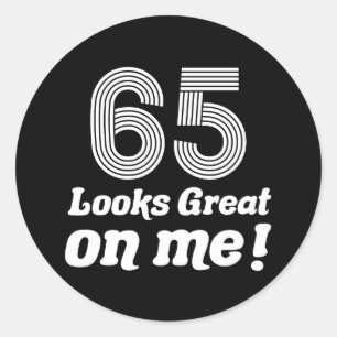 Der sonnige 65. Geburtstag für sie Runder Aufkleber