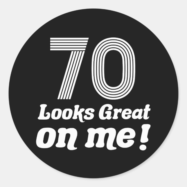 Der sonnige 70. Geburtstag für sie Runder Aufkleber (Vorderseite)