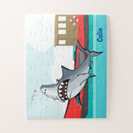 Der sonnige Cartoon Hai im Wasser | Kids Puzzle