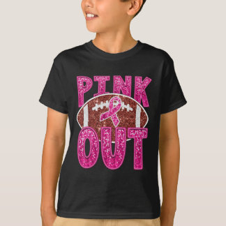 Der sonnige Fußball rosa Out Rosa Ribbon Brustkreb T-Shirt