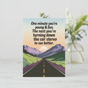 Der sonnige Geburtstag wird das Auto abdrehen Karte