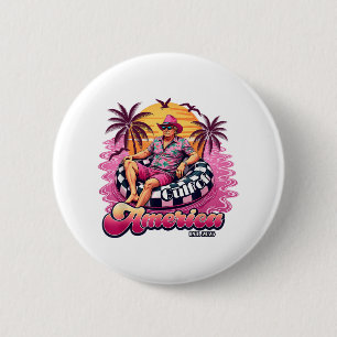 Der sonnige Golf von Amerika 2025 Beach Pink Trump Button