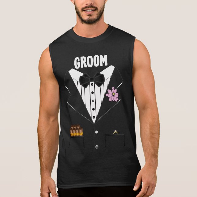 Der sonnige Groom Tuxedo mit Zigarren und Brillenr Ärmelloses Shirt (Vorderseite)
