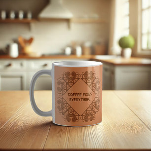 Der sonnige Kaffee fixt alles Celtic Tribal Scroll Kaffeetasse