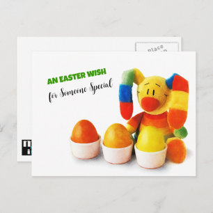 Der sonnige Osterhase. Benutzerdefinierbare Osterp Feiertagspostkarte