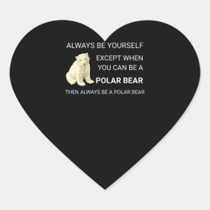 Der sonnige Polar Bär ist immer Ihr Selbstbär. Herz-Aufkleber