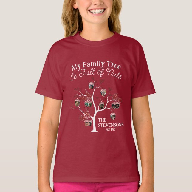 Der sonnige Red Picture Family Tree ist voller Nut T-Shirt (Vorderseite)