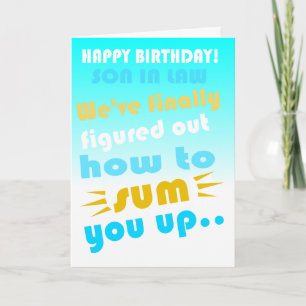 Der sonnige Sohn im Gesetz wünscht sich Geburtstag Karte