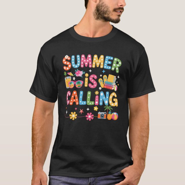 Der sonnige Sommer ruft die Out-Vibes der Lehrersc T-Shirt (Vorderseite)