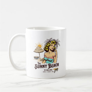 Der sonnige Strand ruft und ich muss Urlaub machen Kaffeetasse