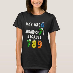 Der sonnige Tag der Zahl Warum war 6 Afraid 7 Math T-Shirt