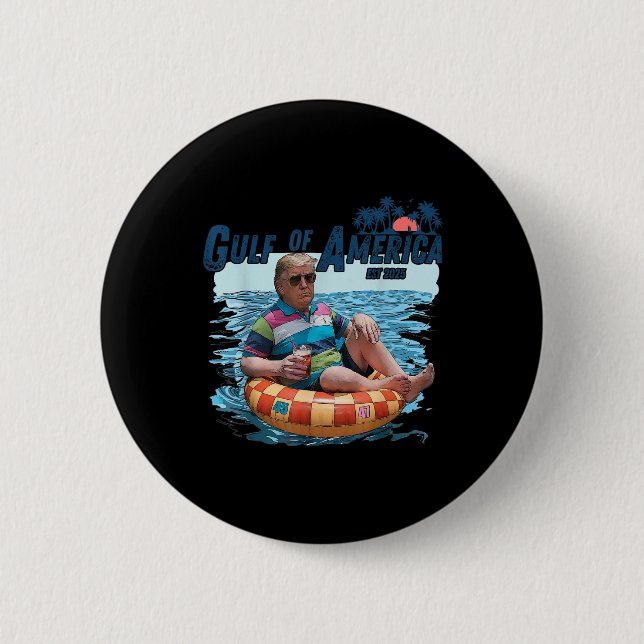 Der sonnige Vintage Golf von Amerika 2025 Button (Vorderseite)
