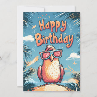 Der sonnige Vogel in der Sonnenbrille Tropischer G Einladung