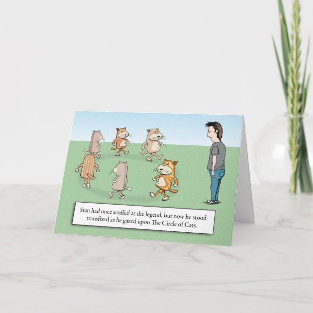 Der sonnige Zirkel der Katzen zum Geburtstag Karte (Vorderseite)