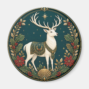 Der souveräne Hirsch des Winters Magnet