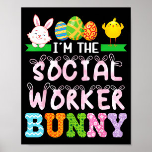 Der Sozialarbeiter-Hase Ostertag Sozialarbeit Poster