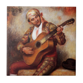 Der spanische Gitarrist (von Pierre-August Renoir) Fliese