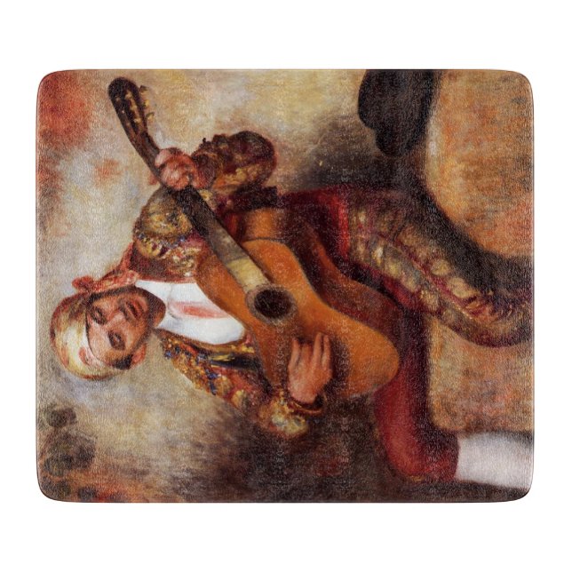 Der spanische Gitarrist (von Pierre-August Renoir) Schneidebrett (Vorderseite)