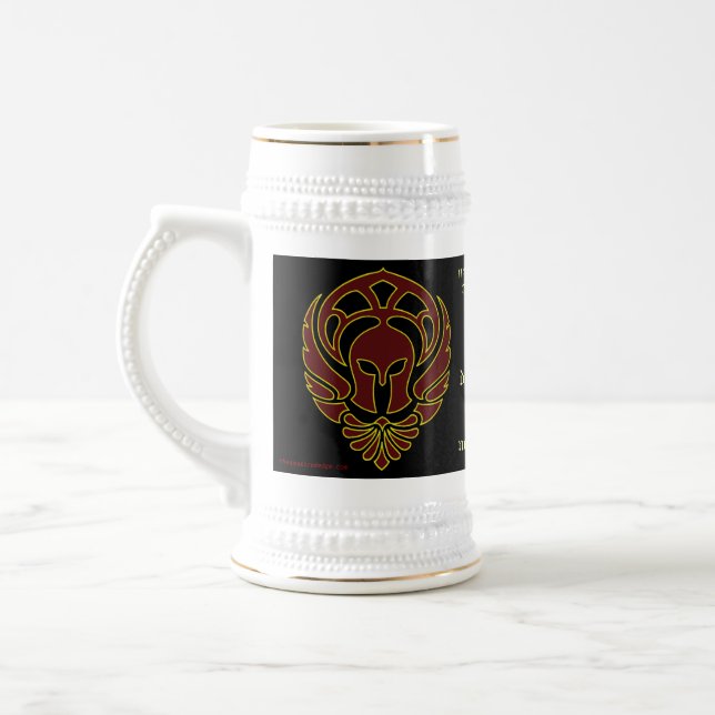 Der spartanische Stein des Fantasie-roten Bierglas (Links)
