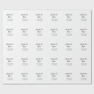 der Spaß beginnt Hochzeitspaar Name Datum einfach Geschenkpapier