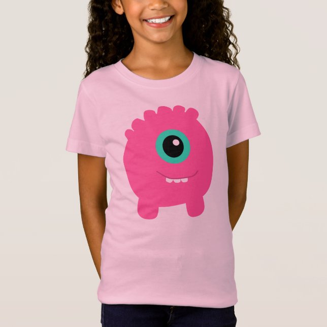 Der Spaß u. das niedliche rosa Monster des T-Shirt (Vorderseite)