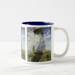 Der Spaziergang, Dame mit Sonnenschirm Zweifarbige Tasse
