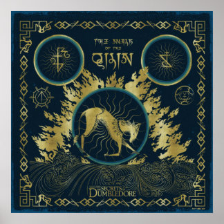 Der Spaziergang durch das goldene Qilin-Wasserband Poster