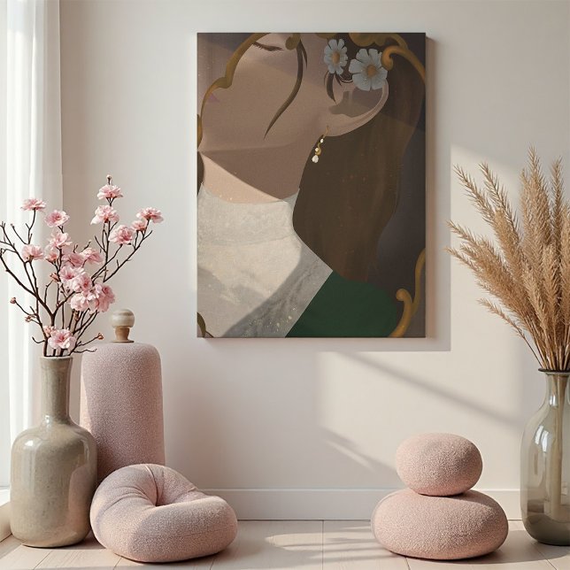 Der Spiegel III - Ein Mädchen, das zur Hälfte vers Leinwanddruck (Von Creator hochgeladen)